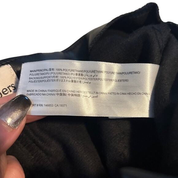 Finders Keepers Black Vegan Leather Flare Pants High Rise Bootcut M NWT - Picture 6 of 6